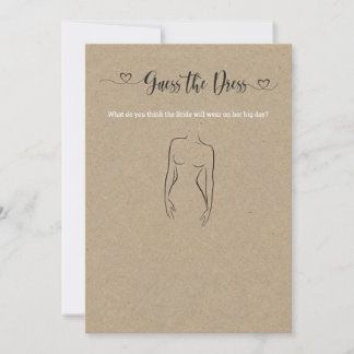 Raten Sie mal, wie das Dress Brautparty Game Einladung