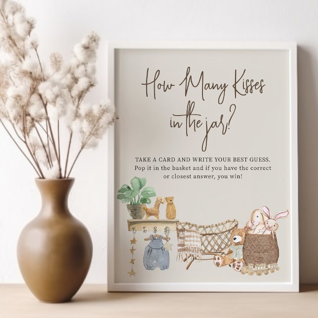 Raten Sie mal, wie viele Boho Baby Kinderzimmer Sh Poster (Guess How Many Baby Shower game sign - printed or digital - from my Boho Baby Nursery Collection)