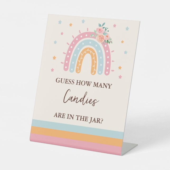 Raten Sie mal, wie viele Candies Baby Shower Game  Sockelschild (Vorderseite)