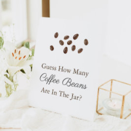 Raten Sie mal, wie viele Kaffeebohnen Babyduschens Sockelschild