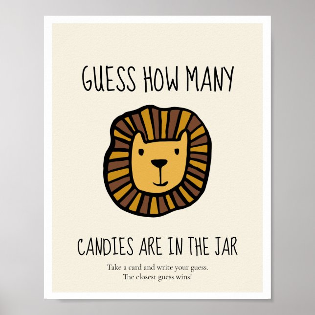 Raten Sie mal, wie viele Lion Baby Duschgame Poster (Vorne)
