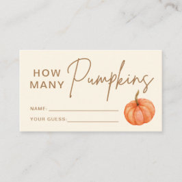 Raten Sie mal, wie viele Pumpkins Baby Showspiele Begleitkarte