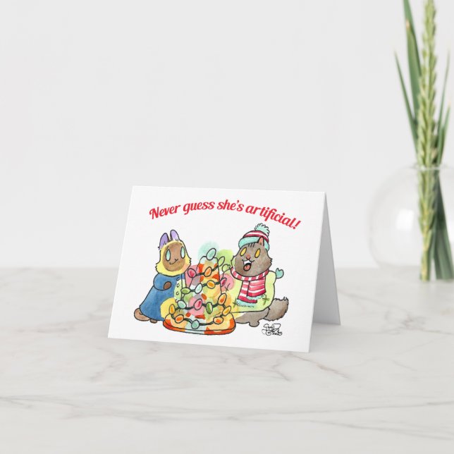 Raten Sie nie, dass sie eine künstliche Weihnachts Karte (Vorderseite)