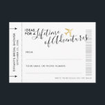 Ratenkarte Brautparty Datum Nachtfahrten Ideen<br><div class="desc">Black and Gold Advice Cards für ein Hochzeit in Urlaubsort- oder ReiseTheme-Brautparty, gedruckt auf Mini-Ticketkarten für "Boarding Pass", sodass die Gäste in Reiseberatung und Urlaubstipps schreiben können, oder in Datums-Nachttipps - oder beidem. Das flexible Design lasse Ihnen zu entscheiden, wie das Brautparty-Ratgeber-Spiel funktionieren soll. Sie können mit Einladungen oder in...</div>