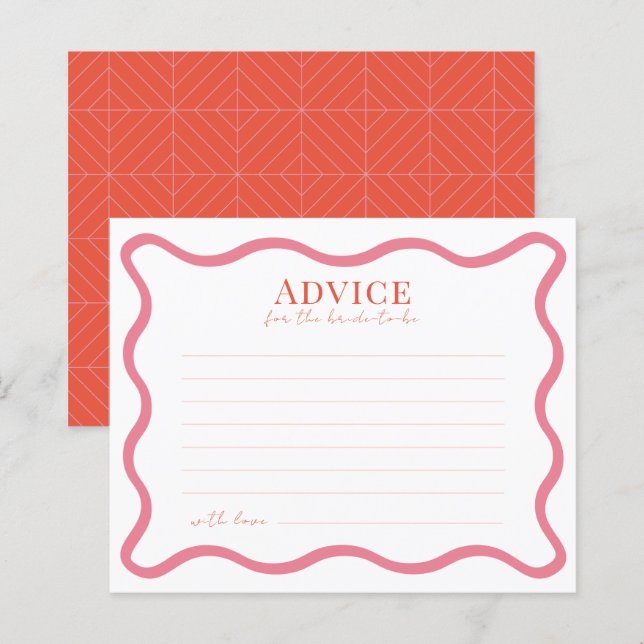 Ratenkarte für rosa und rotes Brautparty (Vorne/Hinten)