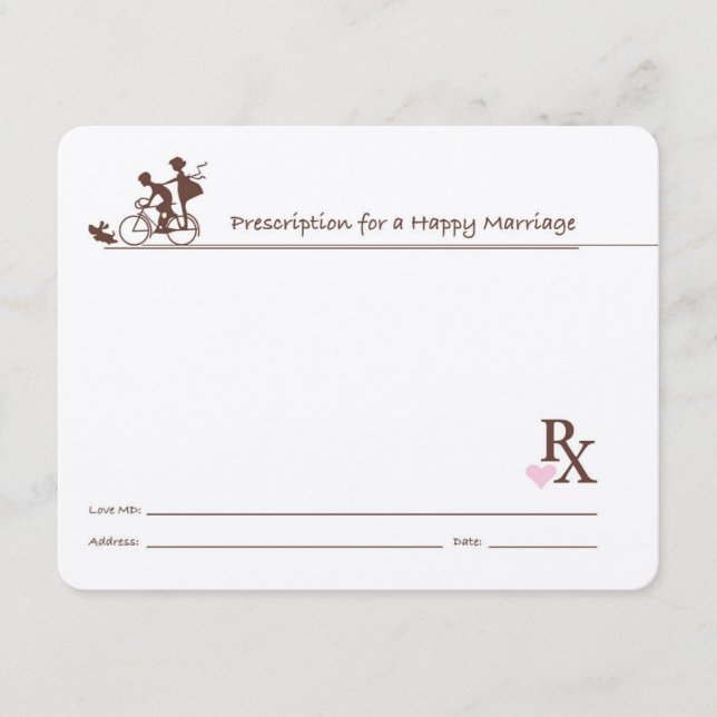 Ratenkarten Rx Doctor Prescription Gästebuch Hinweiskarte (Vorderseite)