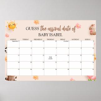 Ratet mal, wann der Baby-Duschkalender erscheint Poster
