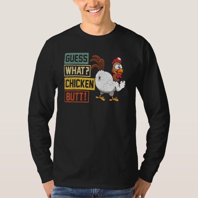 Ratet mal, was Chicken Hintern Hühnerjoch Retro Vi T-Shirt (Vorderseite)