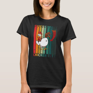 Ratet mal, was für ein Hähnchen Hintern Retro Witz T-Shirt