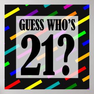 Ratet mal wer ist 21 Geburtstagsparty Poster