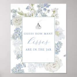 Ratet mal, wie viele Küsse in den blauen Blumen de Poster