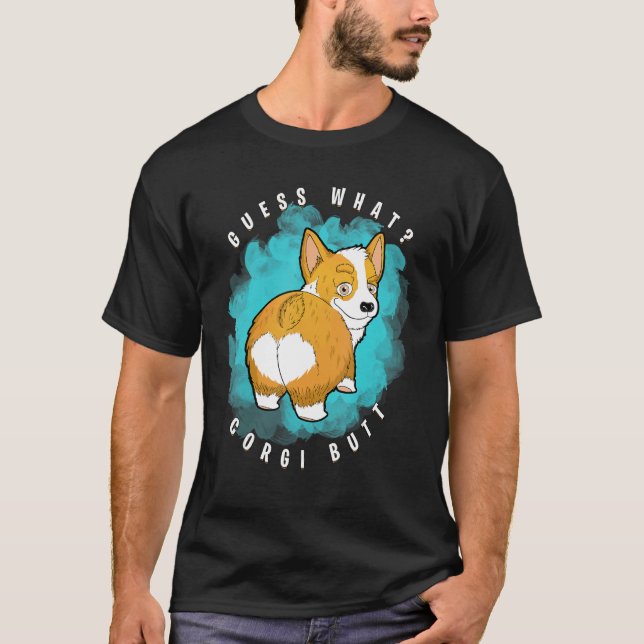 Ratet, was Corgi Hintern Corgi T-Shirt (Vorderseite)