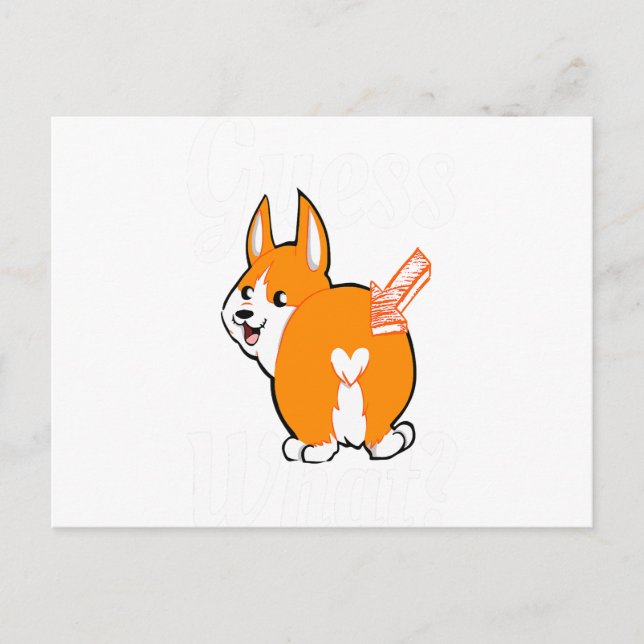 Ratet, was Corgi Hintern Dog liebt Ankündigungspostkarte (Vorderseite)