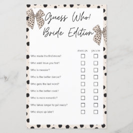 Ratet, wer Braut Edition Beige Brautparty Spiele