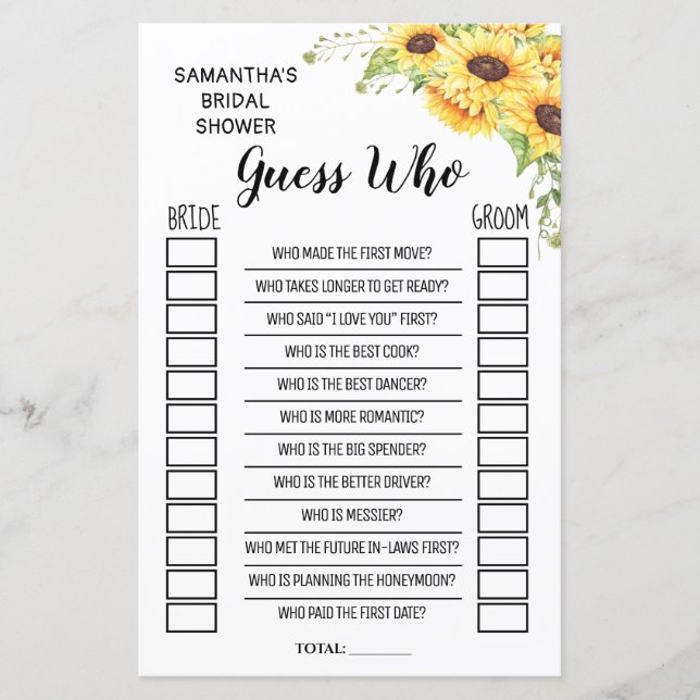 Ratet, wer das Brautparty Englisch Spanisch spielt (Vorderseite)