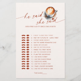 Ratet, wer es gesagt hat Kaffee Brautparty Game