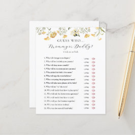 Ratet, wer Mama oder Daddy Baby Shower Spielkarte