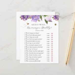 Ratet, wer Mama oder Daddy Baby Shower Spielkarte