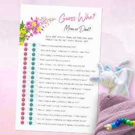 Ratet, wer Mama oder Vater Wildblume Baby Duschspi