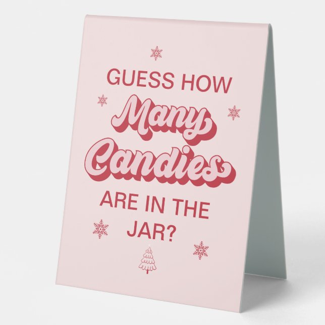 Ratet, wie viele Candies Weihnachtsduschenspiel Tischaufsteller (Vorderseite)