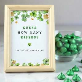 Ratet wie viele Kisses Baby Duschvorrichtung Spiel Poster