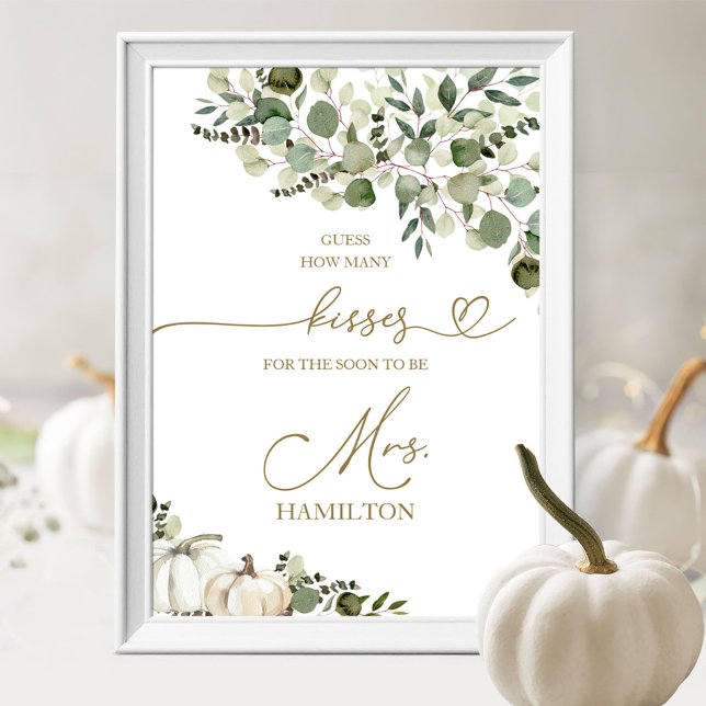 Ratet wie viele Kisses Bridal Game Sign Poster (Von Creator hochgeladen)