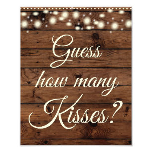 Ratet wie viele Kisses Rustic Baby Shooting Zeiche Fotodruck