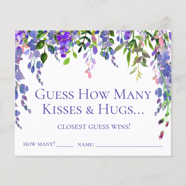 Ratet, wie viele Küsse und Hugs Lila Wisteria (Vorderseite)