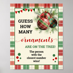 Ratet, wie viele Ornamente Spiel Weihnachten Karie Poster