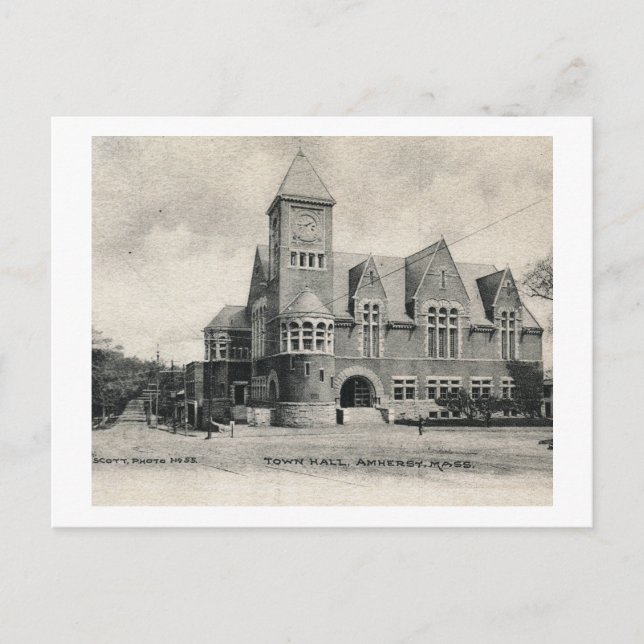 Rathaus, Amherst, Massachusetts Vintag Postkarte (Vorderseite)