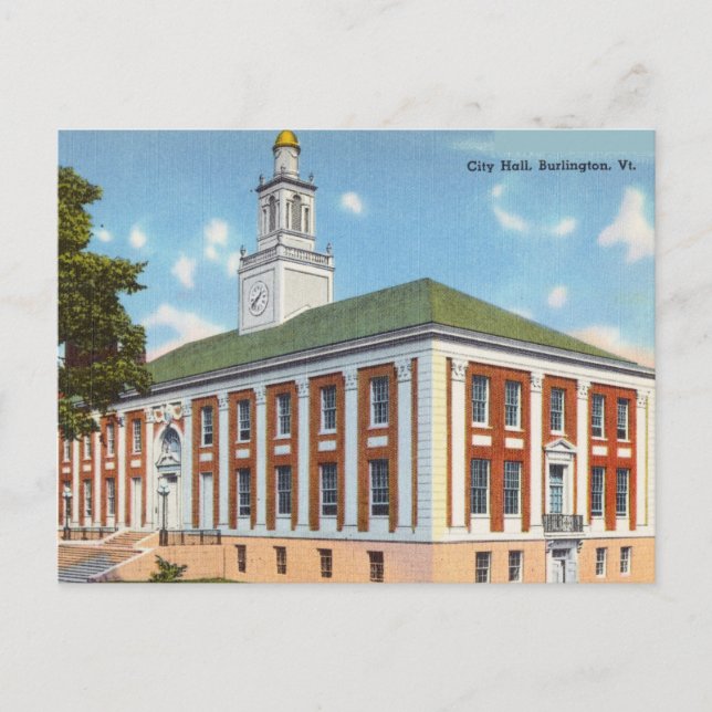 Rathaus, Burlington, Vermont Postkarte (Vorderseite)