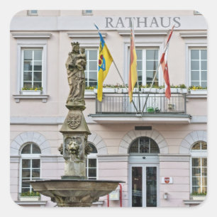 Rathaus in Remagen, Deutschland Quadratischer Aufkleber