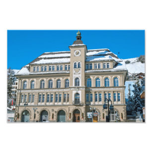 Rathaus in St. Moritz, Schweiz Fotodruck