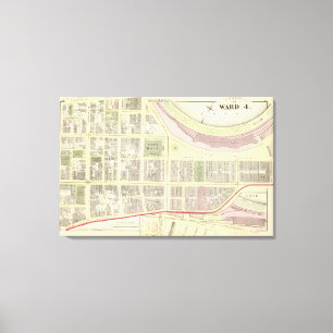 Rathaus-Marktplatz-Austausch-Platz-Atlas-Karte Leinwanddruck