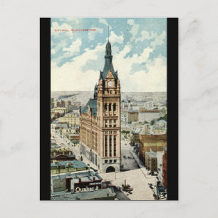 Rathaus Milwaukee WI Vintage 1911 Postkarte