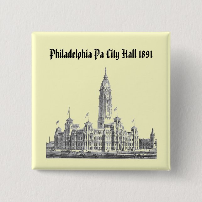 Rathaus Philadelphia PA 1891 Button (Vorderseite)