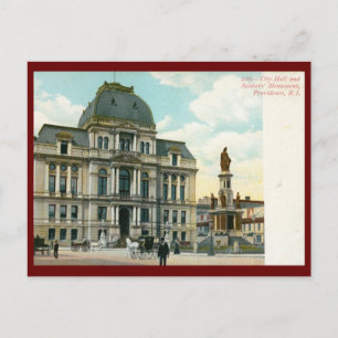 Rathaus, Providence, RI Vintage Postkarte