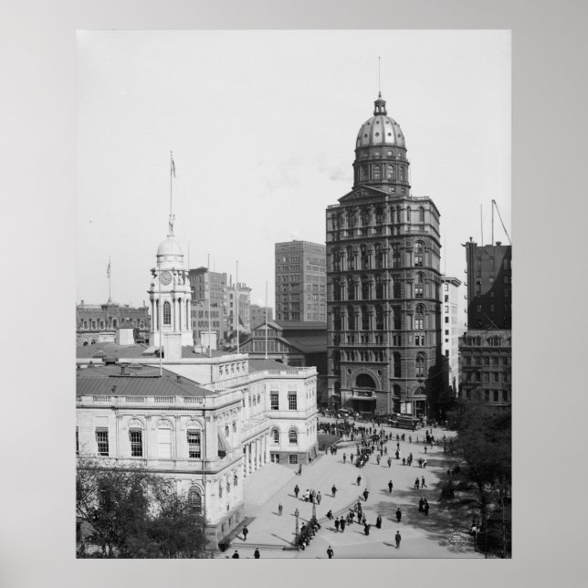 Rathaus und Gebäude Poster (Vorne)