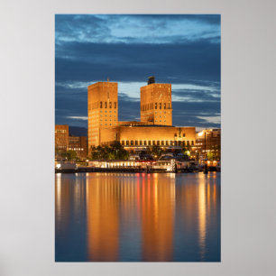 Rathaus von Oslo Norwegen Poster