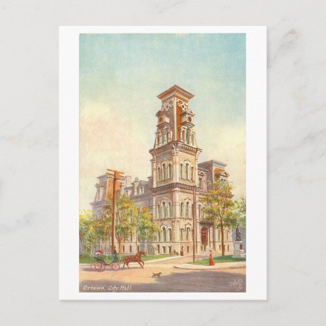 Rathaus von Ottawa Vintage Postkarte (Vorderseite)