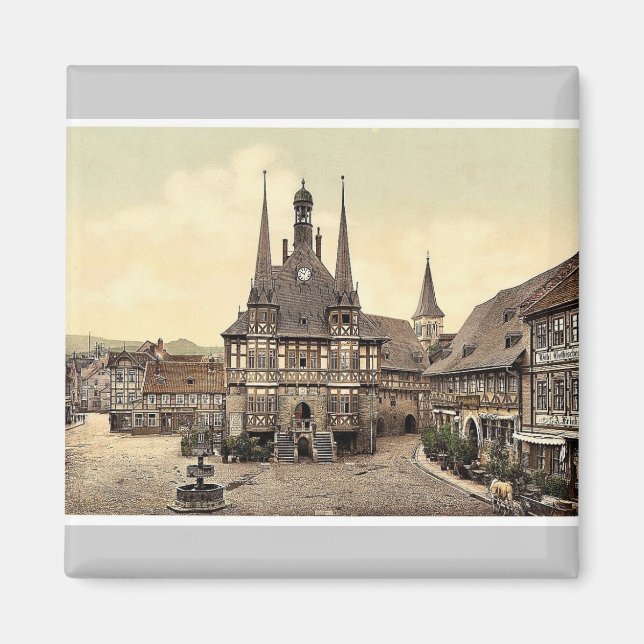 Rathaus, Wernigerode, Hartz, Deutschland, selten P Magnet (Vorne)