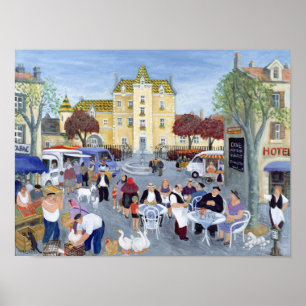 Rathausplatz in Burgunder Poster