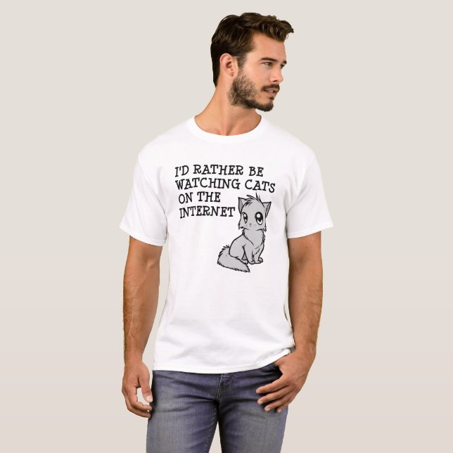 Rather Watch Cats Funny Tshirt (Vorne ganz)