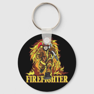 Rating Flames Firefighter Schlüsselanhänger