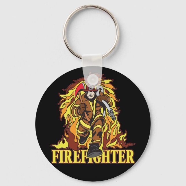 Rating Flames Firefighter Schlüsselanhänger (Vorderseite)