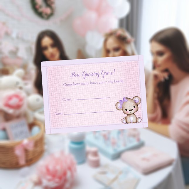 Ratings Count Baby Dusche Niedliches Lila Bärenspi Begleitkarte (Von Creator hochgeladen)