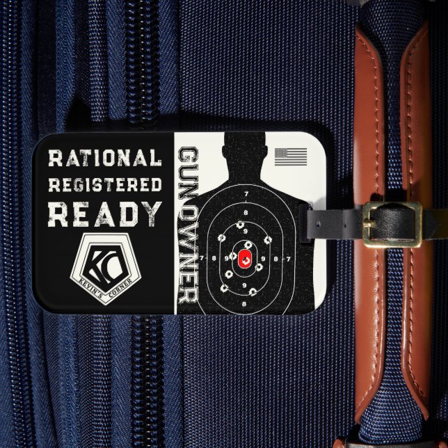 Rational Registered and Ready Gun Owner Gepäckanhänger (Vorderseite Insitu 4)
