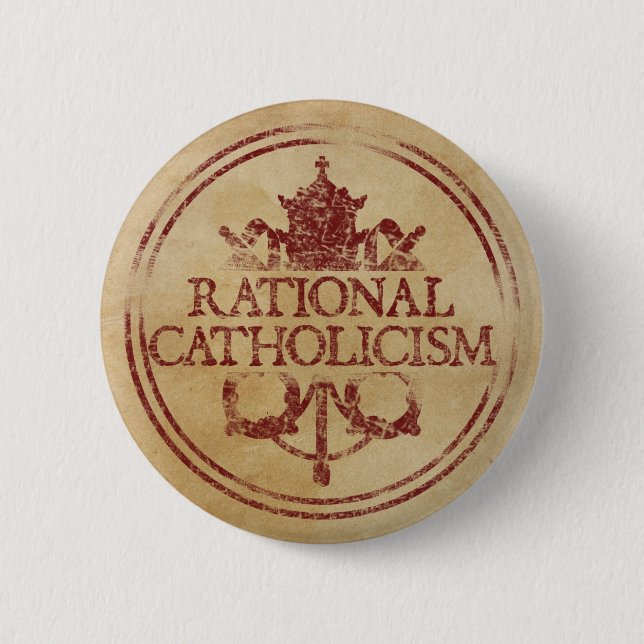 Rationales Katholizismus-Button Button (Vorderseite)