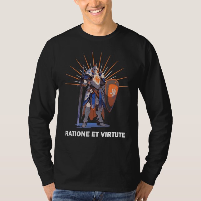 RATIONE ET VIRTUTE Knights Templar Motto T-Shirt (Vorderseite)
