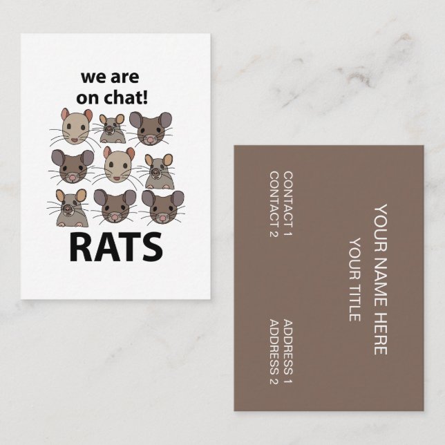 Rats Animal, das wir auf Chat sind Funny Rats Visitenkarte (Vorne/Hinten)